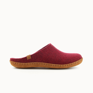 Chausson mule femme KITA en feutre de laine rouge — vue de profil | Soir & Matin