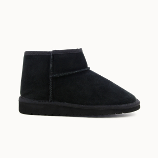 Chausson Boots femme OKI cuir whisky, doublé laine — vue de profil | Soir & Matin