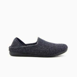 Chausson homme WEBSTER en feutre de laine anthracite — vue de profil | Soir & Matin