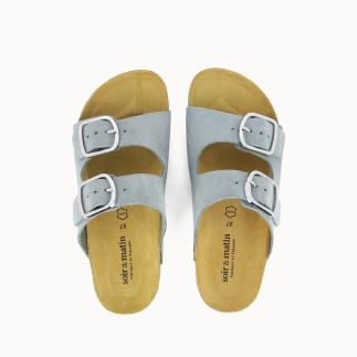 Damen-Pantolette JELICA mit zwei Riemen – Leder | Soir & Matin