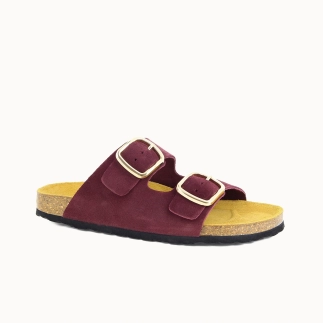 Damen-Pantolette JELICA mit zwei Riemen – Leder | Soir & Matin