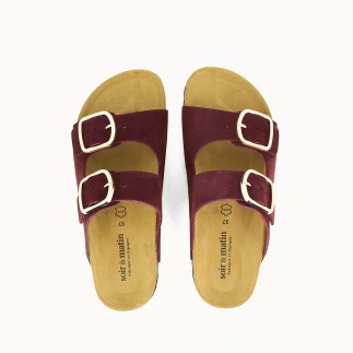 Damen-Pantolette JELICA mit zwei Riemen – Leder | Soir & Matin