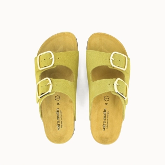 Damen-Pantolette JELICA mit zwei Riemen – Leder | Soir & Matin