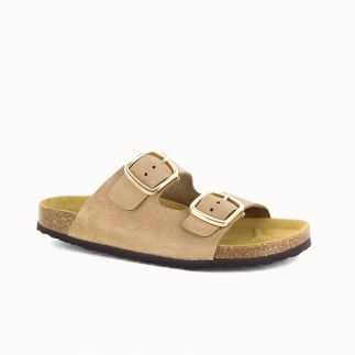 Damen-Pantolette JELICA mit zwei Riemen – Leder | Soir & Matin