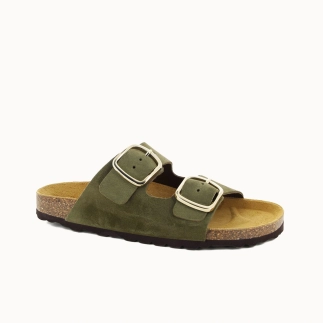 Damen-Pantolette JELICA mit zwei Riemen – Leder | Soir & Matin