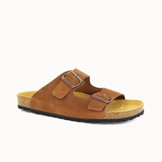 Herren-Pantolette DESERT mit zwei Riemen – Leder | Soir & Matin