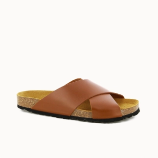 Herren-Pantolette LARIO mit gekreuzten Riemen – Leder | Soir & Matin
