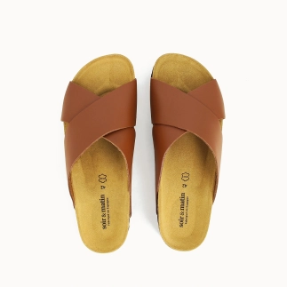 Herren-Pantolette LARIO mit gekreuzten Riemen – Leder | Soir & Matin